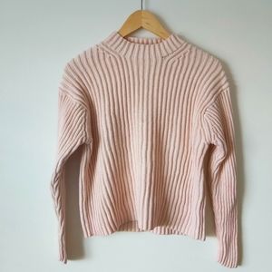 Vintage Pink Ribbed Mock Turtleneck GAP Sweater